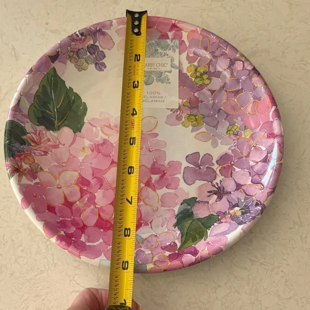 9 inch Shabby Chic Pink and Purple Floral Plate NEW - set of 4